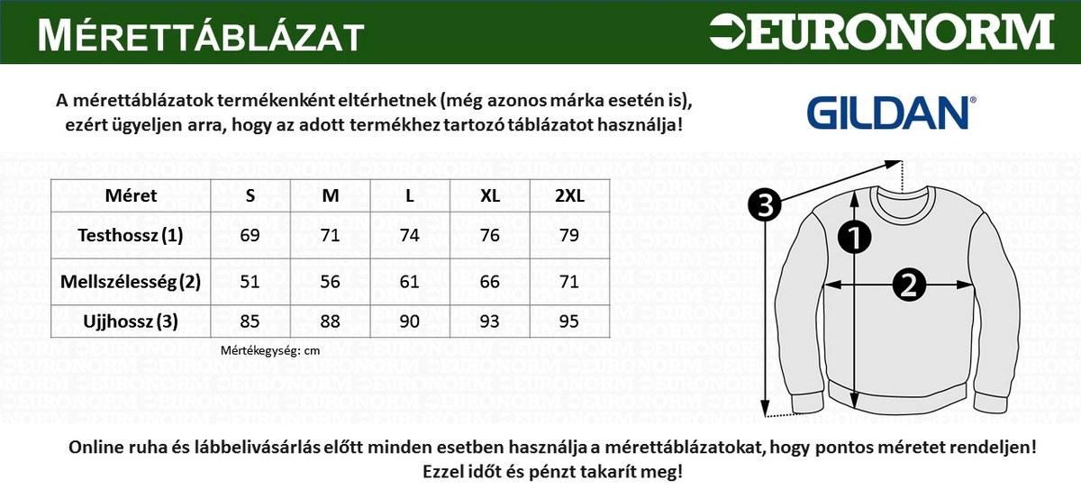 Gildan mérettáblázat