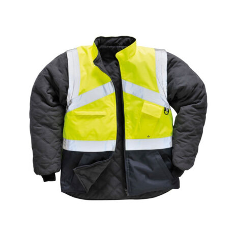 Kifordítható jólláthatósági 2in1 kabát  (fluo sárga)
