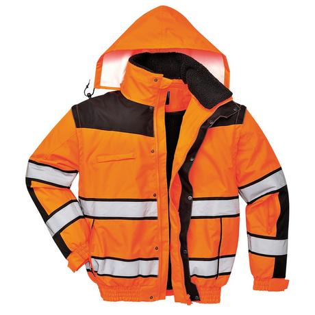 Portwest C466 Hi-Vis Classic 3in1 bomber láthatósági dzseki (narancs/fekete)