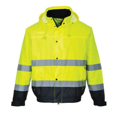 Portwest Hi-Vis kéttónusú bomber kabát (sárga/tengerészkék)