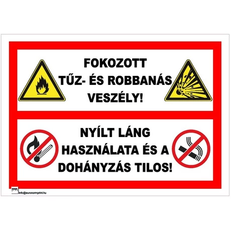 Fokozott tűz- és robbanásveszély! Nyílt láng használata és a dohányzás…