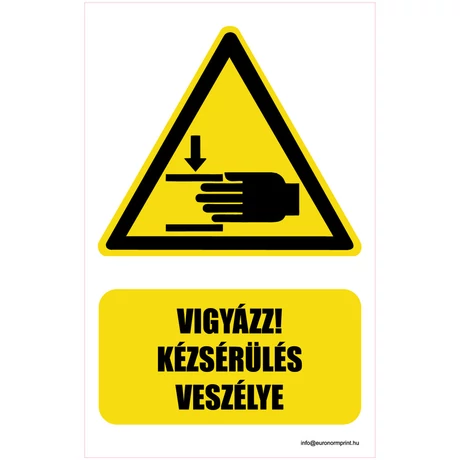 Vigyázz! Kézsérülés veszélye