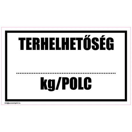 Terhelhetőség ... kg/polc