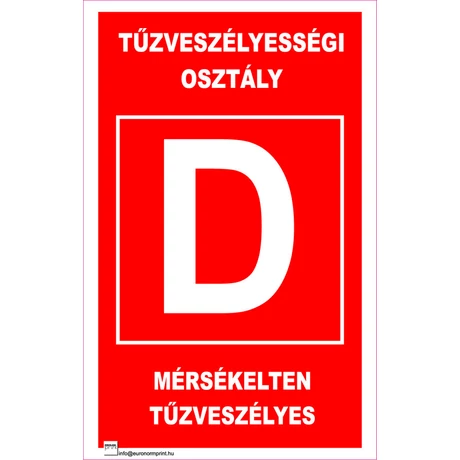 Tűzveszélyességi osztály "D"