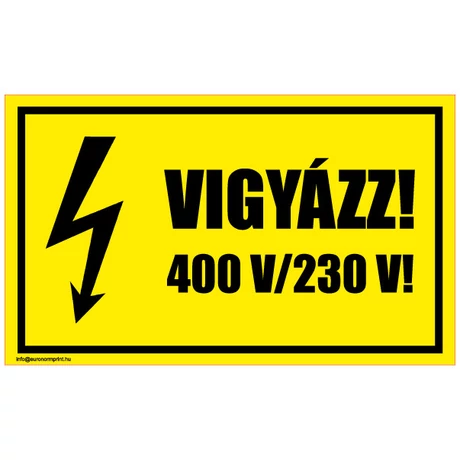 Vigyázz! 400 V/230 V!