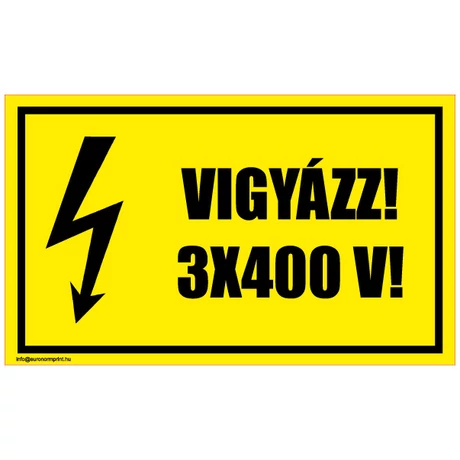 Vigyázz! 3x400 V!