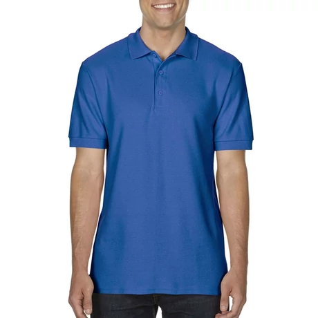 Gildan Premium Cotton galléros póló (királykék)