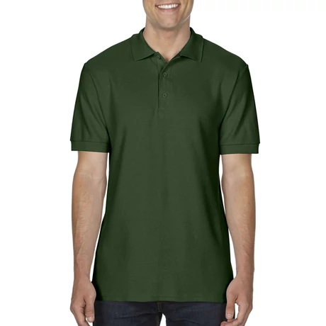 Gildan Premium Cotton galléros póló (sötétzöld)