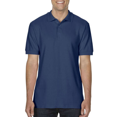 Gildan Premium Cotton galléros póló (tengerészkék)