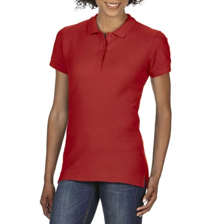 Gildan Premium Cotton női galléros póló (piros)