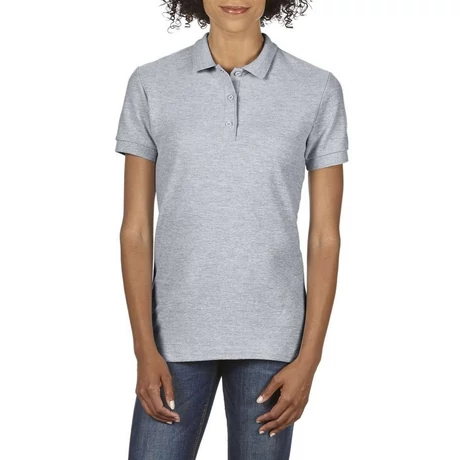 Gildan Premium Cotton női galléros póló (sportszürke)