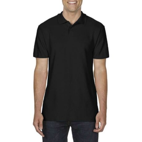 Gildan Softstyle galléros póló (fekete)
