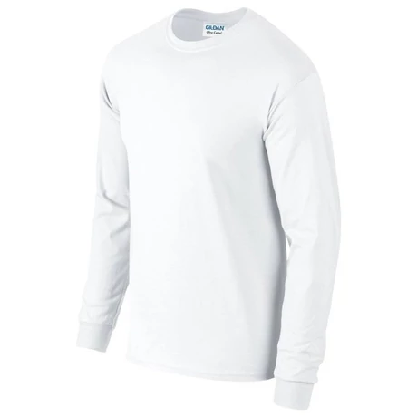 Gildan Ultra Cotton hosszú újjú póló (fehér)