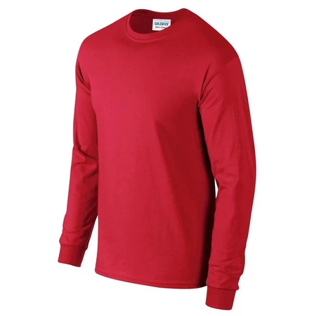 Gildan Ultra Cotton hosszú újjú póló (piros)