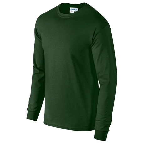 Gildan Ultra Cotton hosszú újjú póló (sötétzöld)