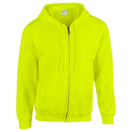 Gildan FullZipp cipzáras kapucnis pulóver (fluo sárga)