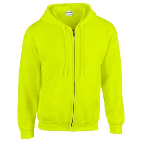 Gildan FullZipp cipzáras kapucnis pulóver (fluo sárga)